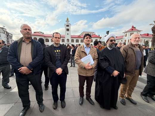گزارش تصویری حضور مدیرکل و کارکنان دامپزشکی گیلان در اجتماع مدافعان ایران در رشت